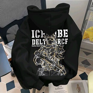 三角洲行动威龙游戏周边中大童爆款加绒连帽卫衣秋冬新款学生百搭