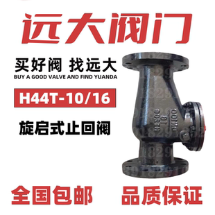 远大阀门旋启式 DN100 止回阀H44T铸铁法兰铁铜芯排污逆止单向卧式