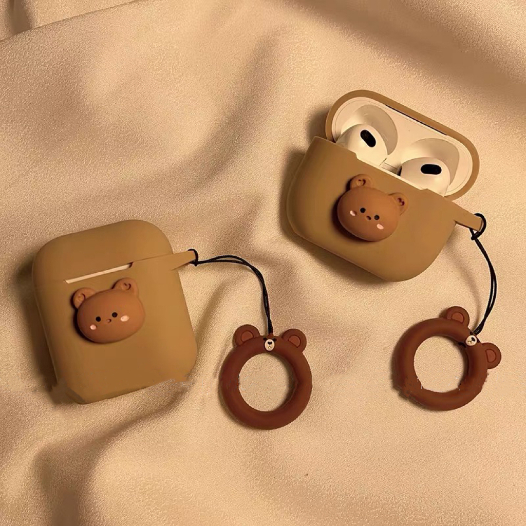 高级感奶茶色硅胶液态软壳适用于AirPodsPro2保护套AirPods1/2/代无线蓝牙耳机壳AirPods3壳