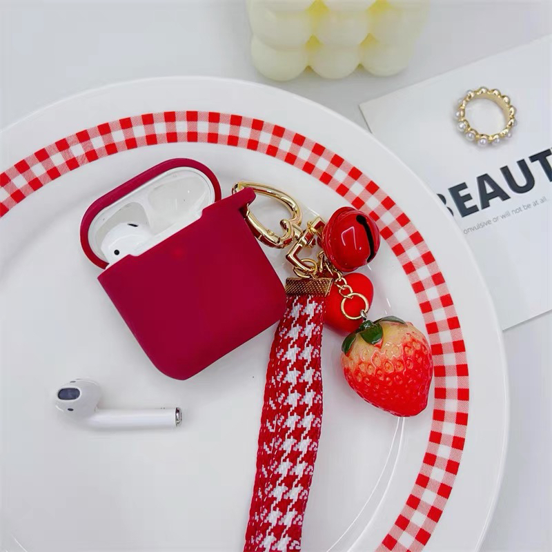 酒红色高级感硅胶软壳适用于AirPodsPro2保护套AirPods1/2/3/4代耳机壳AirPods3耳机保护套华强北五代保护套