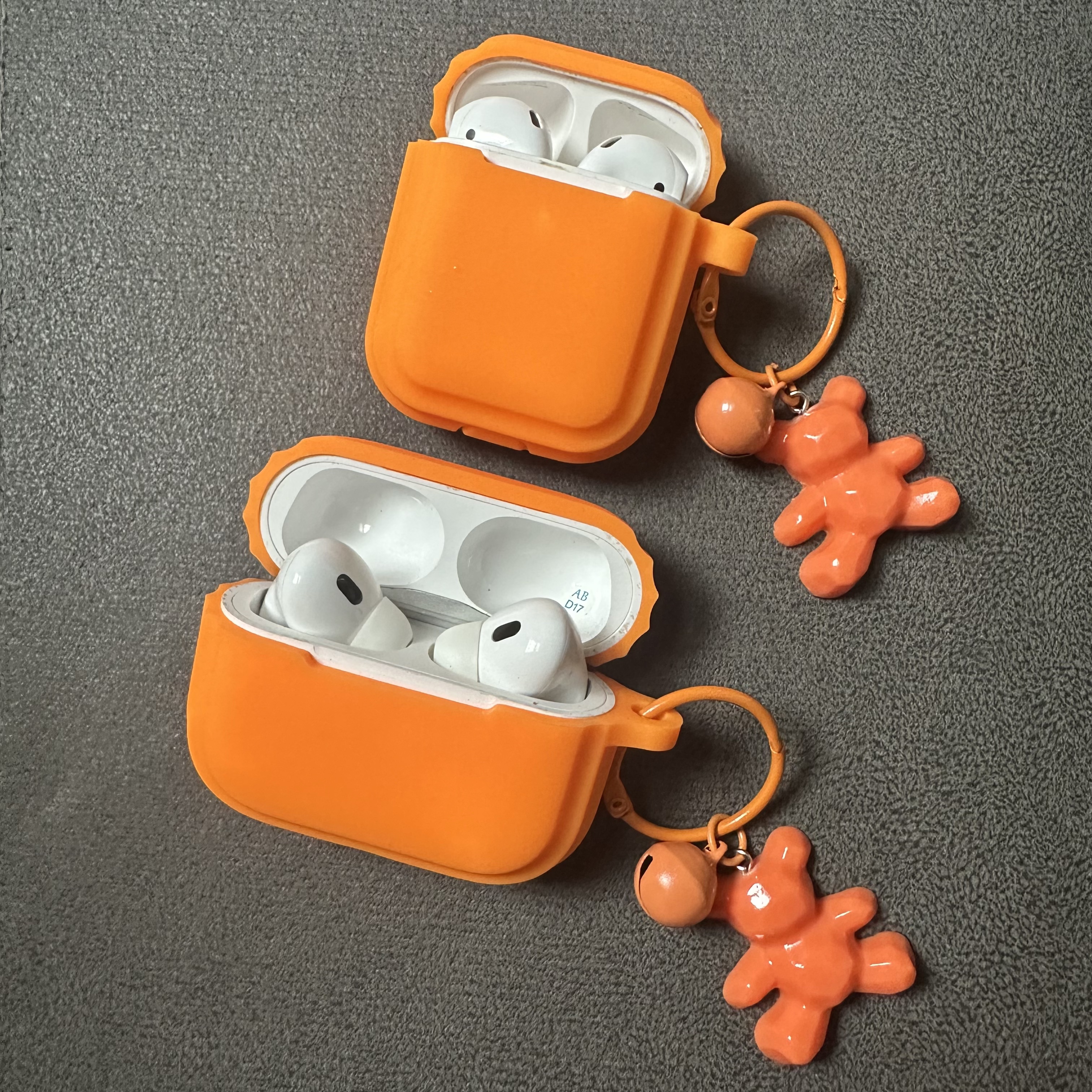 高级感橙色硅胶软壳适用于AirPodsPro2保护套AirPods1/2代无线蓝牙耳机壳AirPods3苹果耳机保护套AirPods3