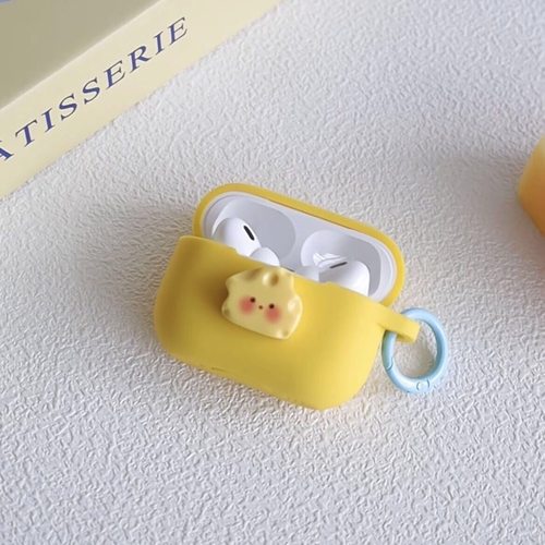 高级感黄色硅胶软壳适用于AirPodsPro2保护套AirPods1/2/3/4代耳机壳AirPods3耳机保护套华强北五代保护套