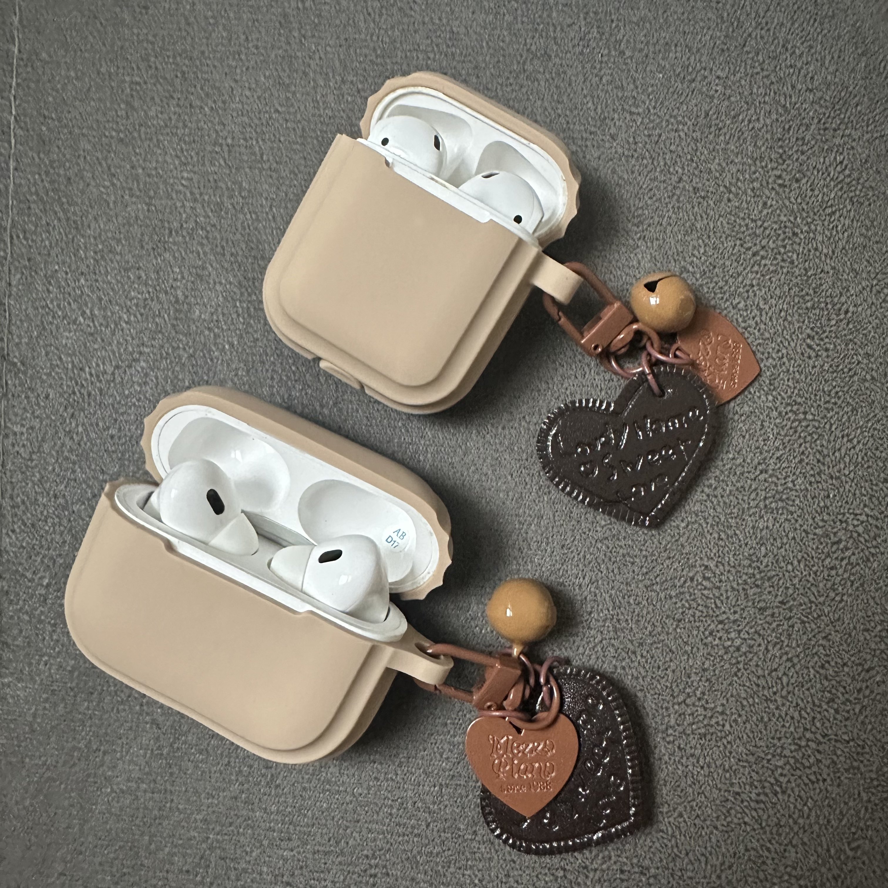 高级感卡其色硅胶软壳适用于AirPodsPro2保护套AirPods1/2代无线蓝牙耳机壳AirPods3苹果耳机保护套AirPods3