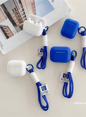 白色蓝色高级感硅胶软壳适用于AirPodsPro2保护套AirPods1/2/3/4代耳机壳AirPods耳机保护套华强北五代保护套