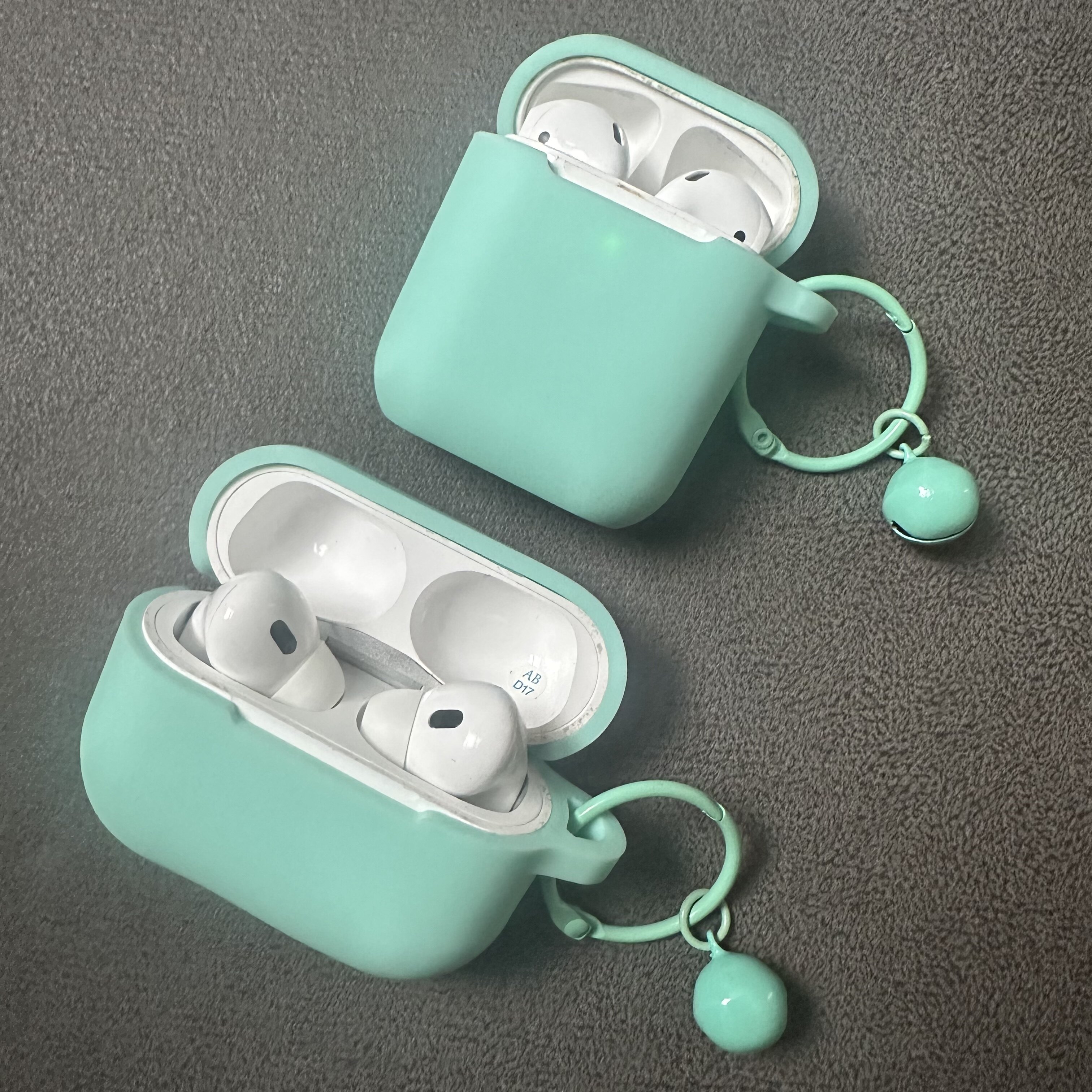 高级感薄荷绿硅胶软壳适用于AirPodsPro2保护套AirPods1/2代无线蓝牙耳机壳AirPods3苹果耳机保护套AirPods3