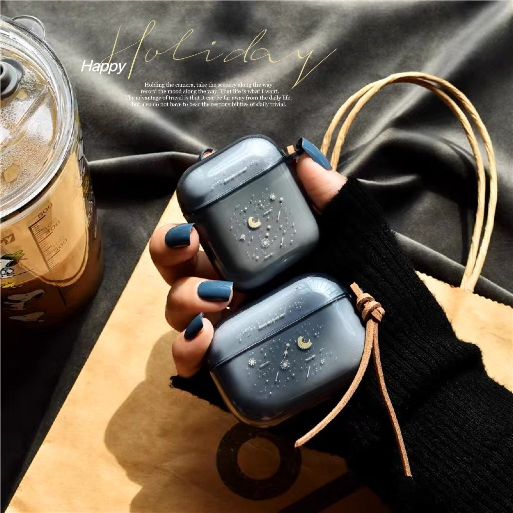 半透蓝星空月亮软壳适用于AirPodspro2保护套AirPods1/2代苹果耳机壳无线蓝牙AirPods3苹果保护套耳机套潮,3C数码配件,耳机保护套,淘宝优惠券,粉丝福利购,淘宝优惠卷