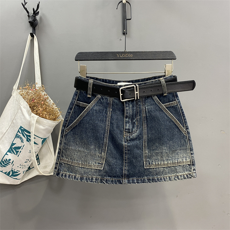2025年夏季新款高腰显瘦牛仔短裙