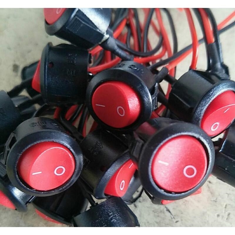 汽车用按钮小改装开关喇叭开关车灯日行灯翘板车灯开关带线12V/24