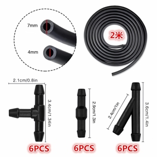 通用斜三通两通连接水管橡胶软管子汽车雨刮器喷水管喷水电机水管
