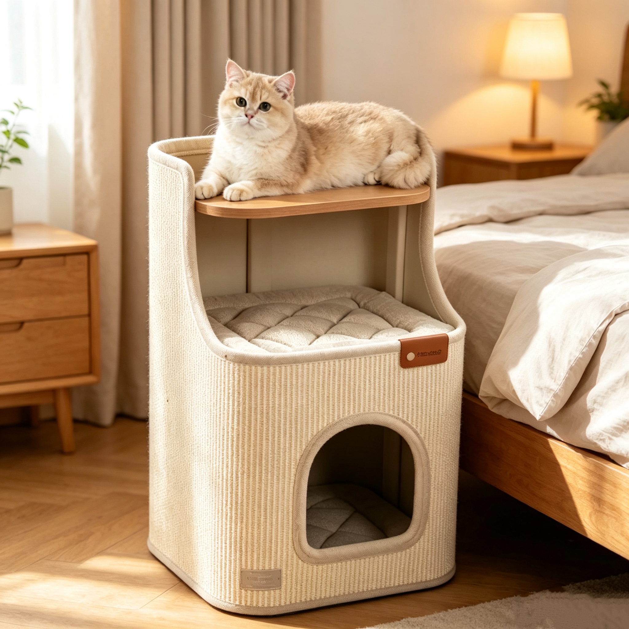 免安装送垫子床边猫爬架猫窝