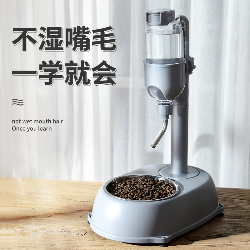 挂式宠物自动饮水器 防湿嘴猫狗饮水机 掀盖加水款不锈钢水壶