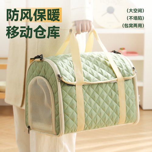 猫包外出便携猫咪外出狗狗车载大容量加绒冬季保暖防应激宠物背包