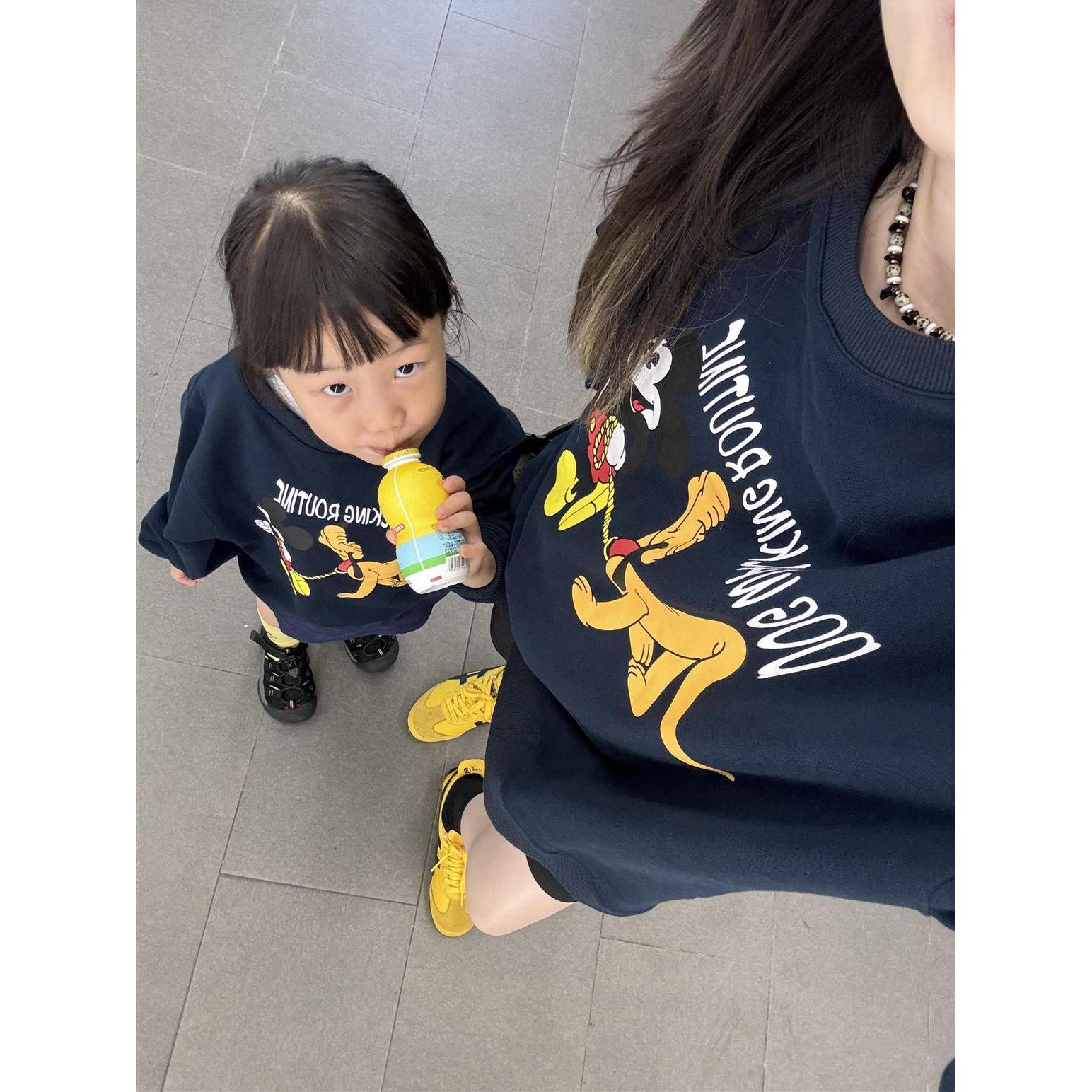 高级感炸街亲子装秋冬卫衣长袖潮