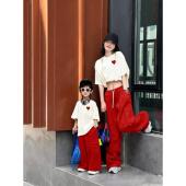 T恤海边出游假日休闲风儿童衣服 亲子纯棉短袖 百搭度假母女装 春装