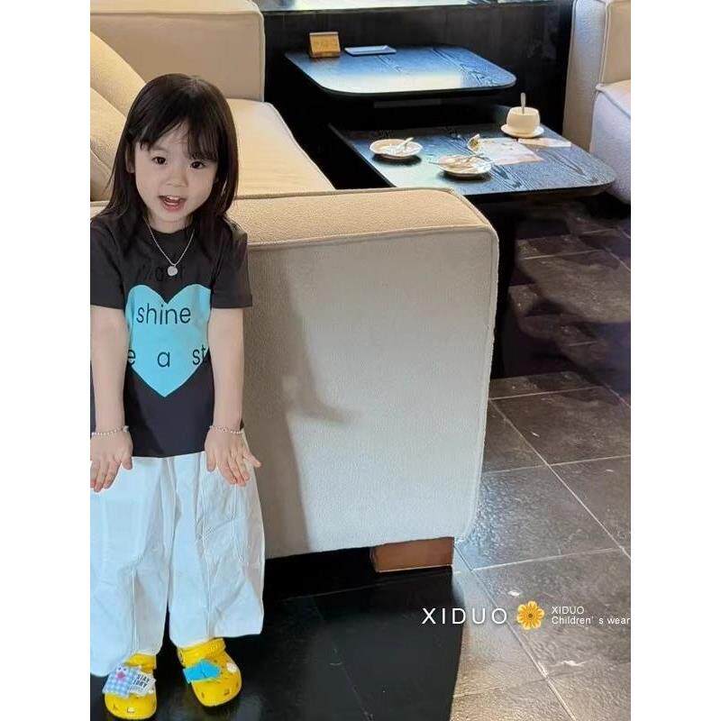 女童夏季洋气爱心字母短袖T恤