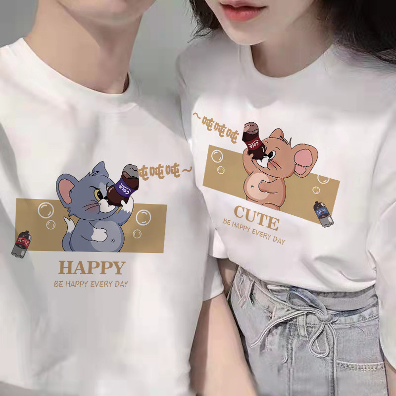 特别不一样的高级感2025新款超火情侣装夏装短袖T恤纯棉衣服套装