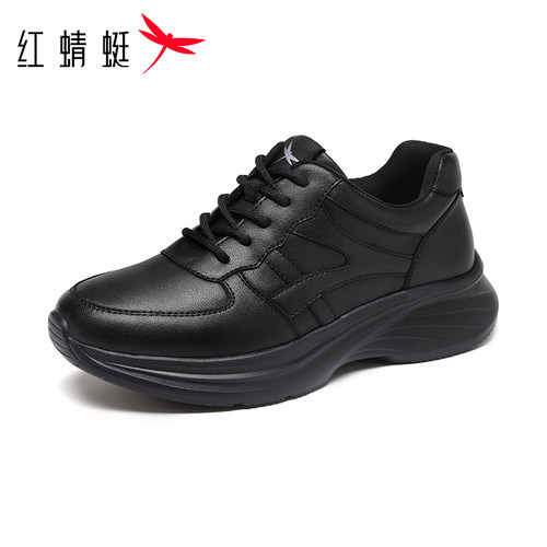 红蜻蜓真皮厚底运动休闲鞋