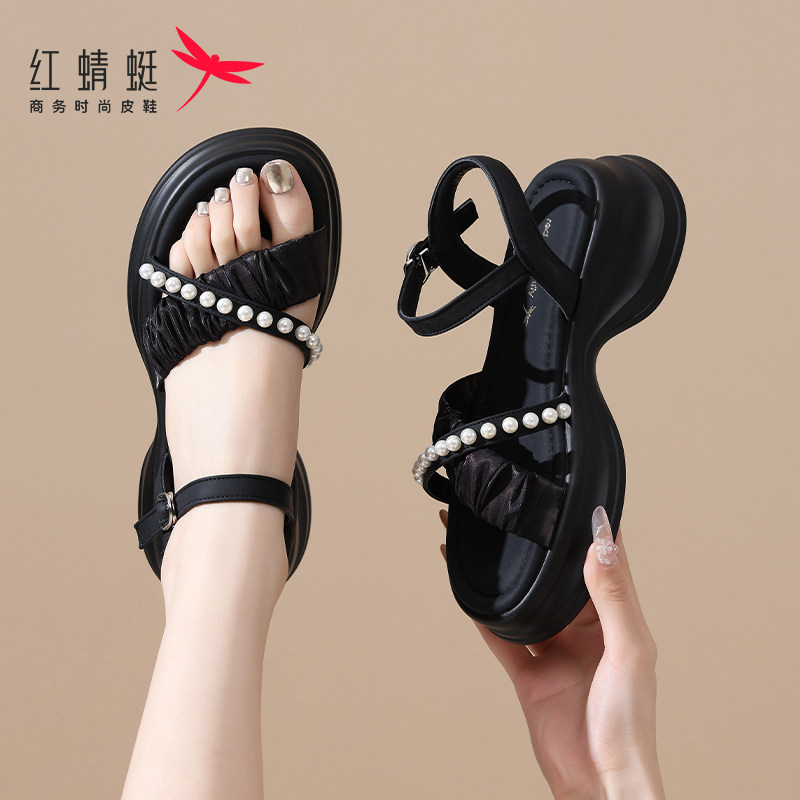 红蜻蜓防滑轻便休闲女凉鞋图片