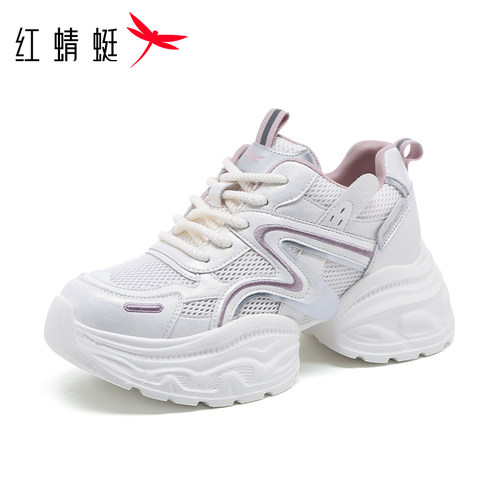 红蜻蜓网面厚底透气老爹鞋5.5cm
