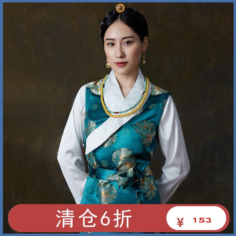 清仓6折 电影里才看得到的美  缎面花朵藏族拉萨服西藏服藏装