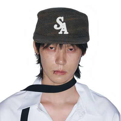 SANB SA系列复古药盒帽秋冬男潮流美式日系平檐街头趣味英伦街头