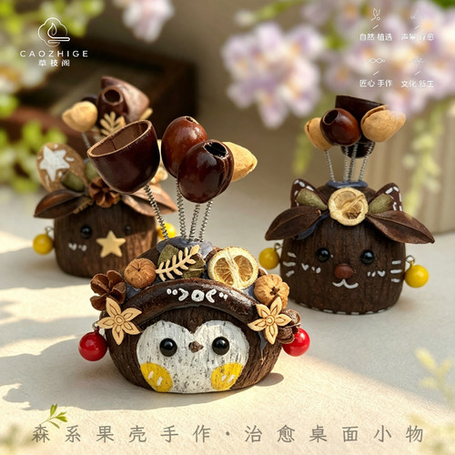 云南天然果壳手作摆件小众礼物