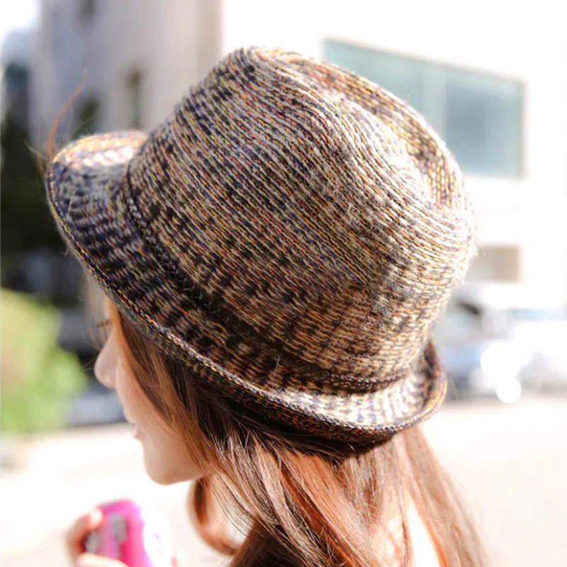 韩国冬季复古绒线洋气卷边礼帽