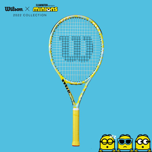 日本Wilson威尔胜儿童专用网球拍初学者2022新款 小黄人碳钎维单人