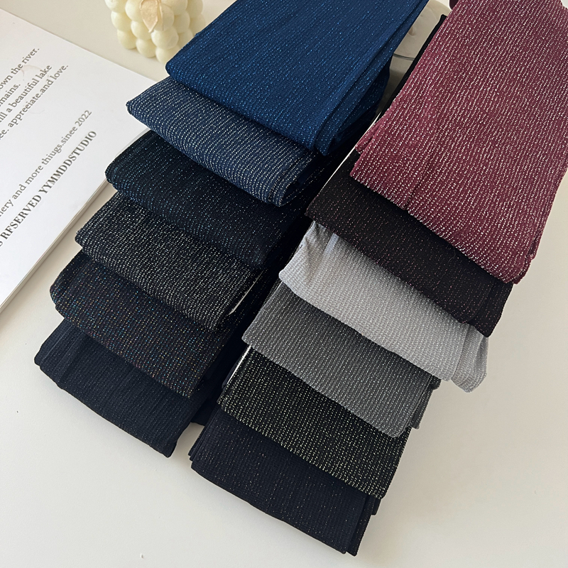 微闪加长显瘦竖条纹丝袜不透肉