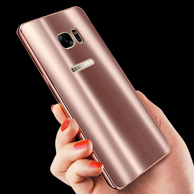iy Ultra Slim Lightweight Aluminum Metal Bumper Dazzle Color Acrylic Back Cover Case for Samsung Galaxy S7 Edge & S7