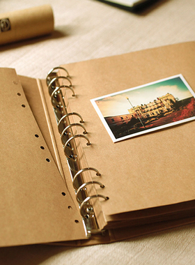 9孔活页diy相册笔记本子B5简约手帐本厚牛皮纸学生记事成长纪念册