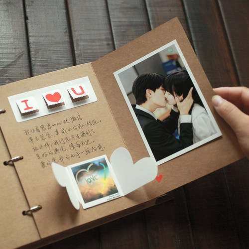 A5折页手账本diy折叠相册本旅行日记记事本空白活页牛皮纸纪念册