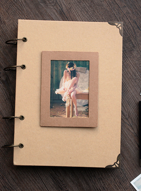 复古牛皮纸相册本手工DIY制作拍立得粘贴式4孔自制情侣纪念册影集