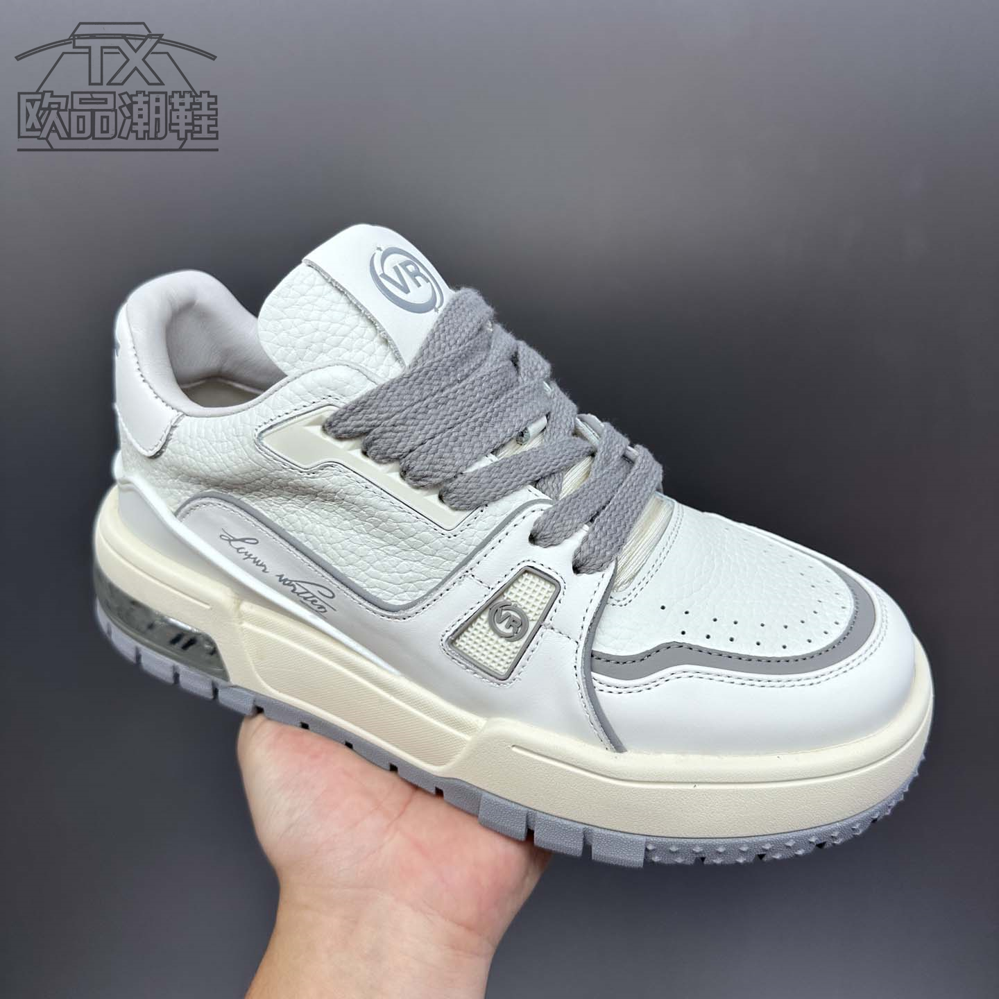 欧货真皮气垫厚底增高休闲板鞋