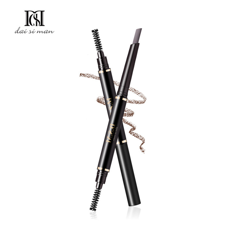 黛丝蔓双头丰眉自动眉笔防水防汗自然持久不脱色极细棕色野生眉学