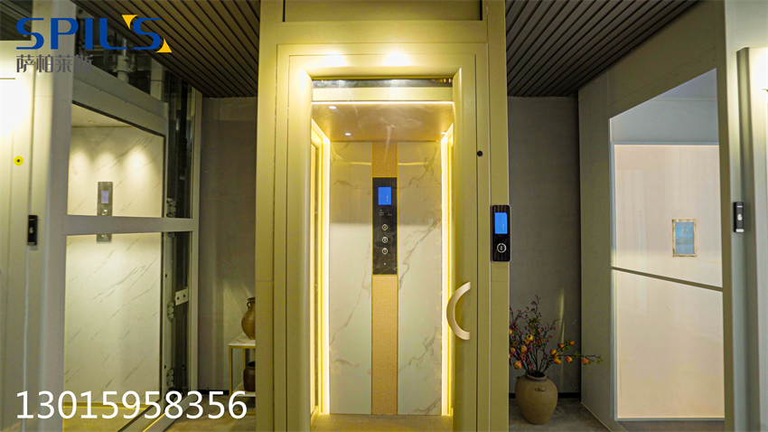 萨柏莱斯  家用电梯别墅电梯q350电梯高级豪华无地坑玻璃井道3层