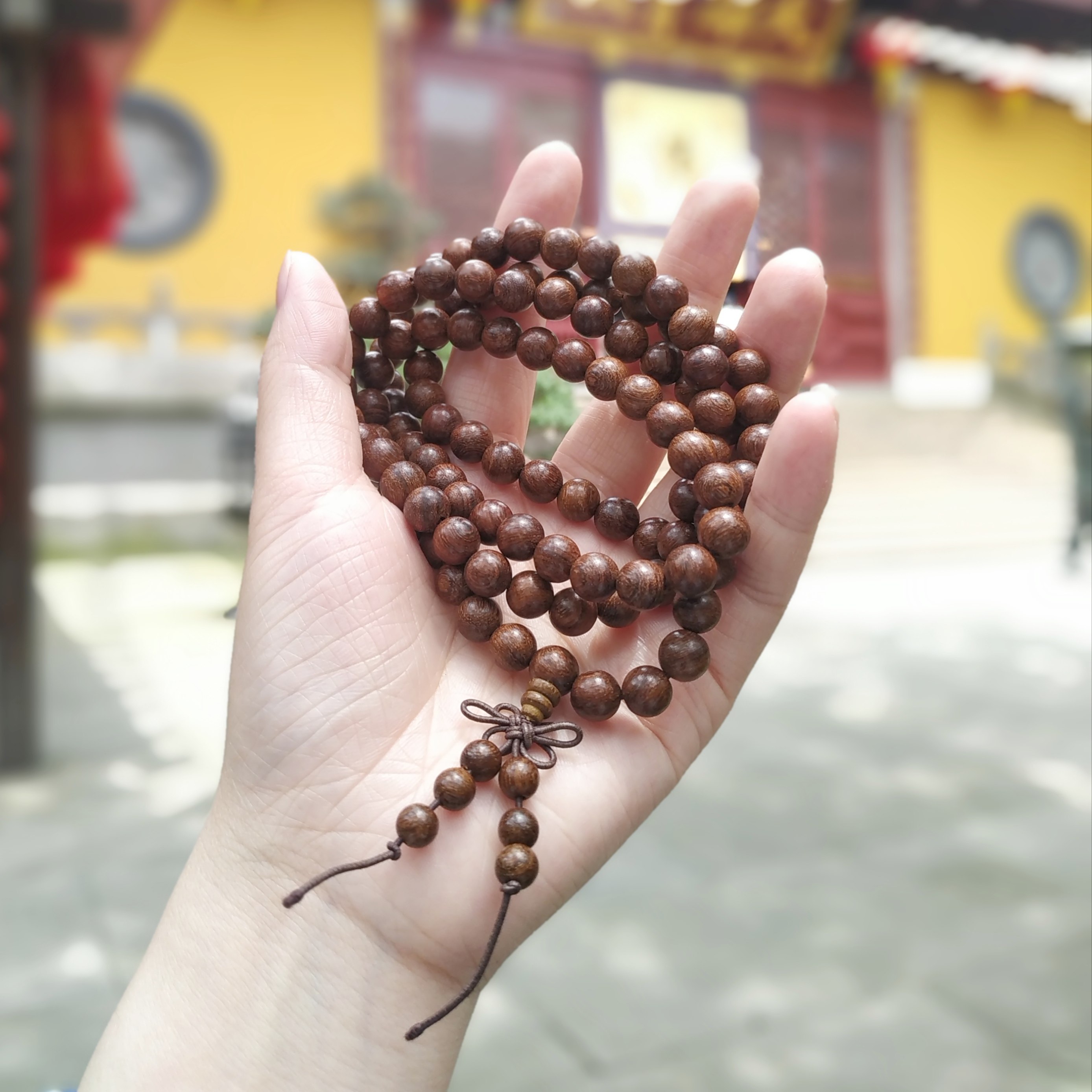 上天竺金丝檀木108颗念珠佛珠