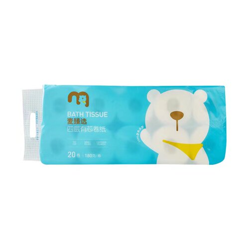 麦德龙麦臻选四层有芯压花卷筒纸