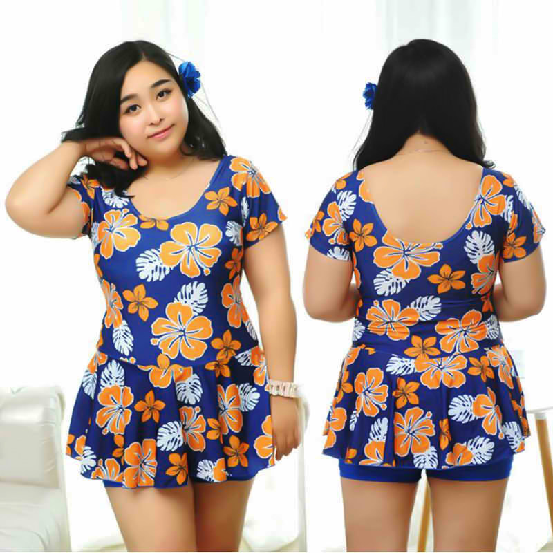 陶阳泳衣女士裙式连体大码游泳衣妈妈款胖mm遮肚显瘦孕后温泉泳