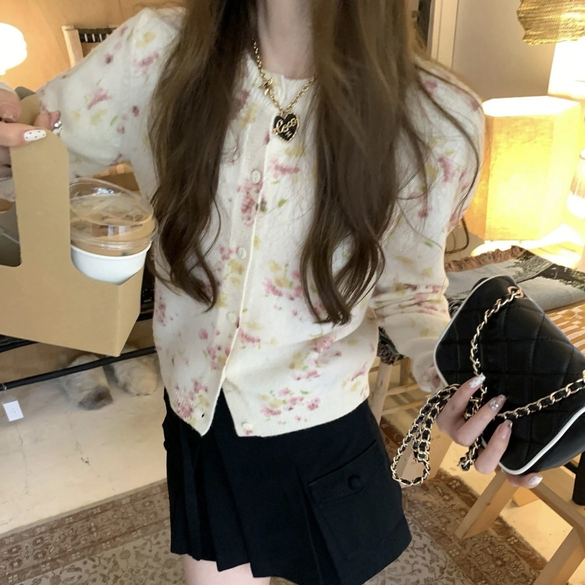 OWNIT/三角标樱花扎染羊毛开衫设计感短款碎花针织衫,女装/女士精品,毛针织衫,淘宝优惠券,粉丝福利购,淘宝优惠卷