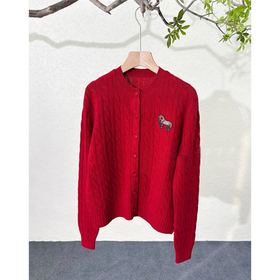 OWNIT/高品质小马章仔棉羊毛针织衫外套25195#