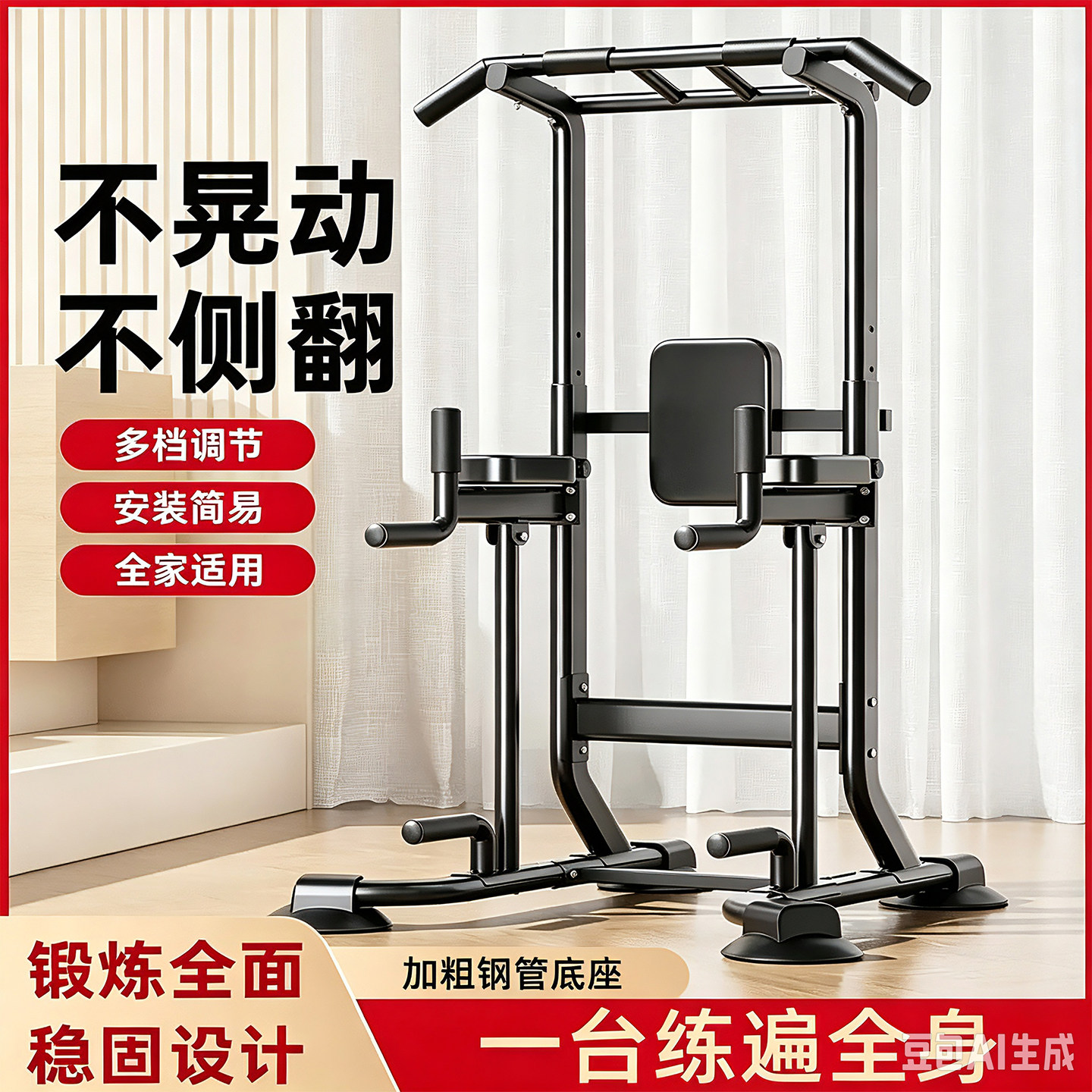 单杠家用室内引体向上器双杠架单杆单扛墙体落地吊杠家庭健身器材