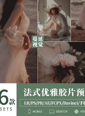 LR预设法式优雅轻胶片调色PS人像静物PR/FCPX像素蛋糕滤镜LUT飞思