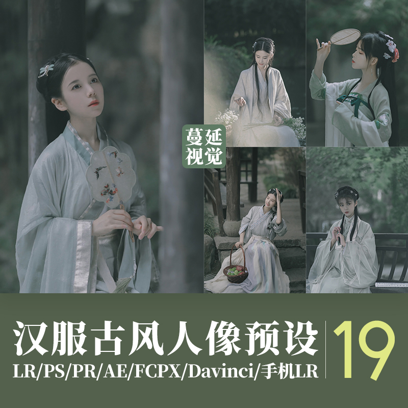 LR预设PS古风汉服古装人像FCPX达芬奇像素蛋糕滤镜PR调色LUTs剪映
