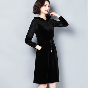 金丝绒中长款连帽卫衣女宽松2019秋冬新款韩版加绒加厚上衣女长袖