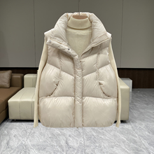 短款羽绒马甲女秋冬新款立领加厚保暖白鸭绒羽绒服背心马夹8802潮