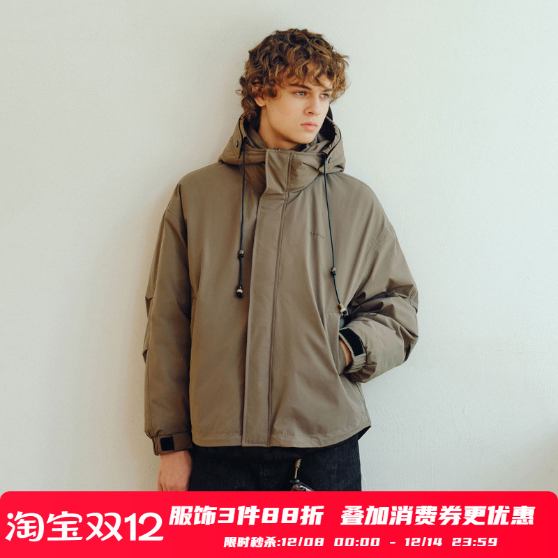 PSO Brand男装女装【90绒】假两件连帽风衣宽松厚羽绒服外套男款