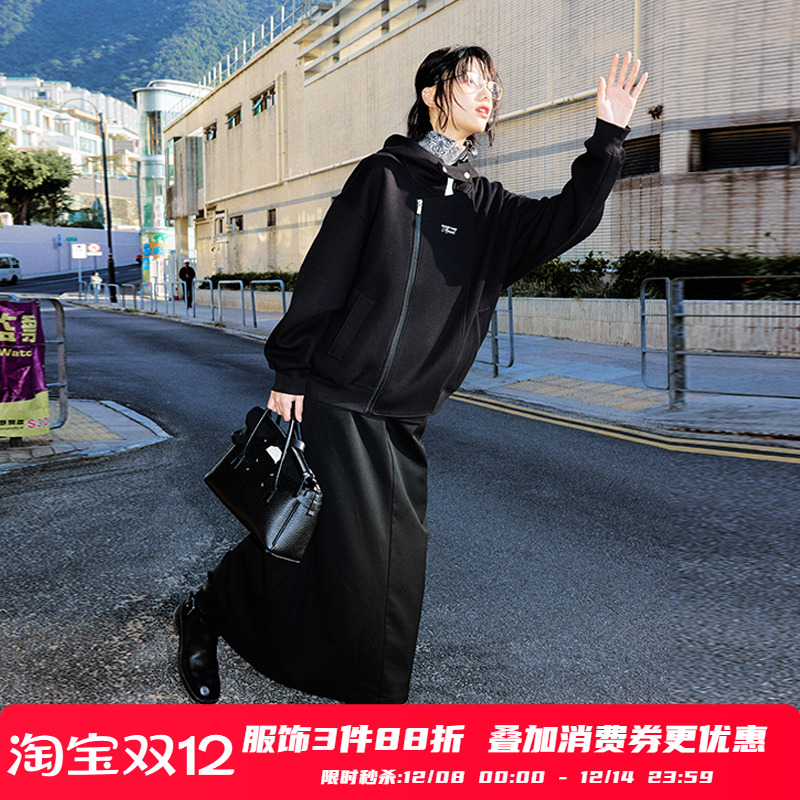 PSO Brand男装女装空气层拉链款双面襟休闲宽松连帽卫衣外套情侣