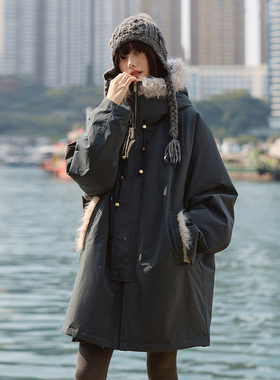 PSO Brand男装女装毛领棉袄风衣派克服棉服女款冬季外套防寒服潮