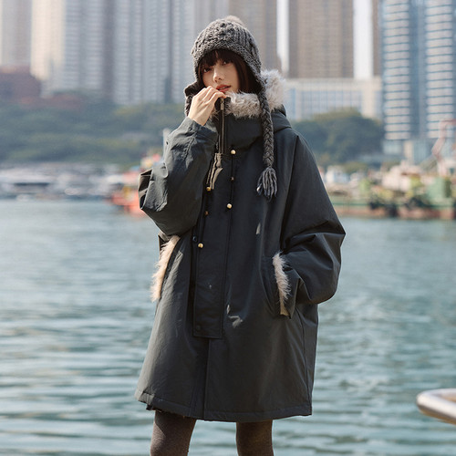 PSO Brand男装女装毛领棉袄风衣派克服棉服女款冬季外套防寒服潮